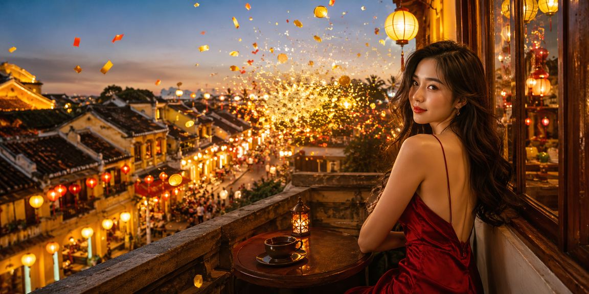 Người chơi thư giãn với cà phê tại Hội An trong lúc kiểm tra giới hạn chơi game trực tuyến